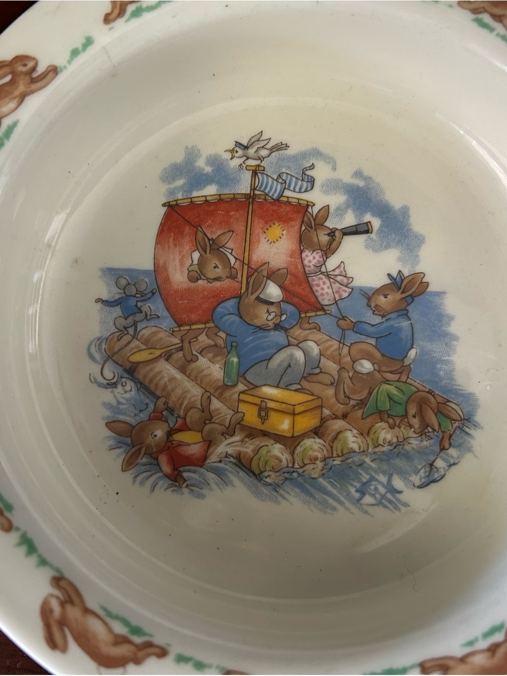 Royal Doulton Children's Bunny Parade Plate - White with Multicolor Accents - Picture 3 of 16